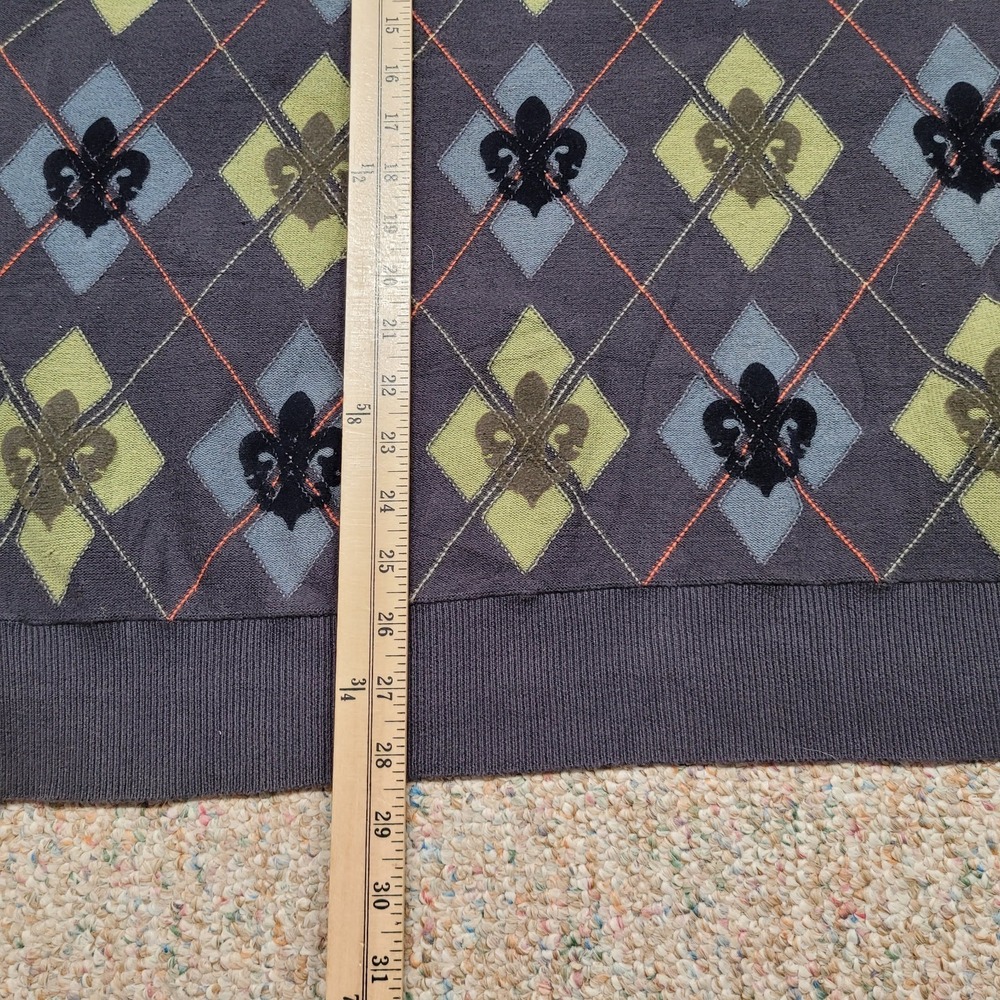 Marc Ecko Sweater Vest Mens 3XL Argyle Preppy Academia Pullover Cotton Cut & Sew - Picture 9 of 13